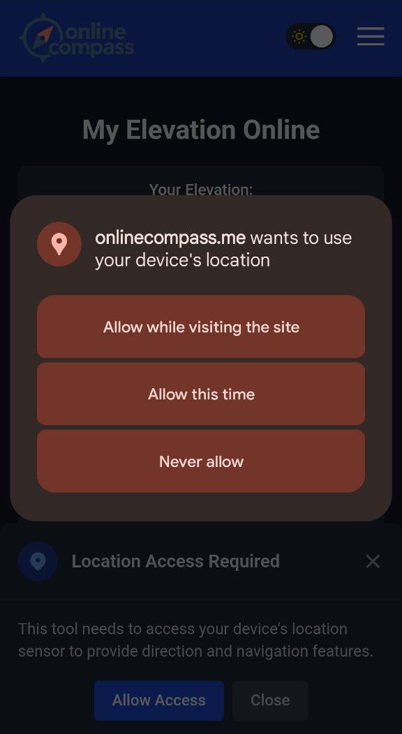 grant access to sensors for my elevation
