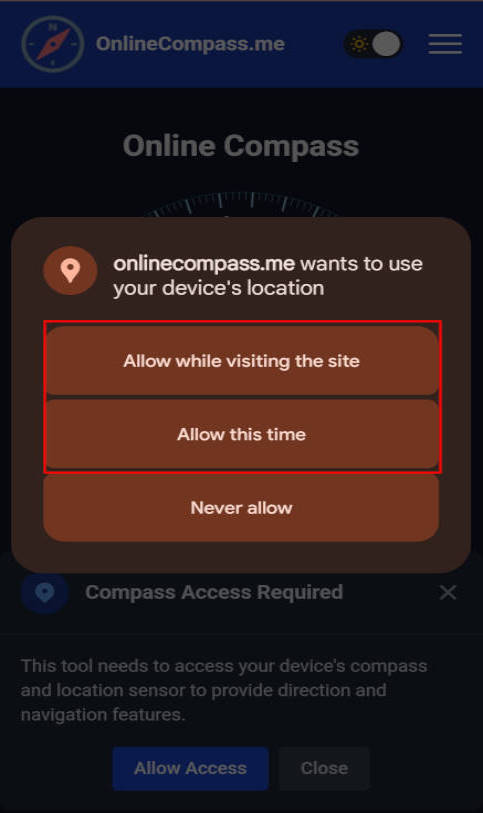 allow one or always to sensors access