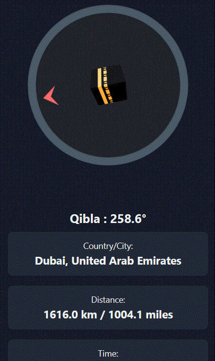 qibla direction in qibla finder
