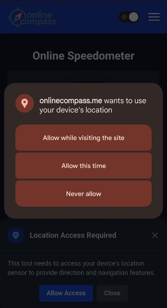 grant access to GPS for speedometer