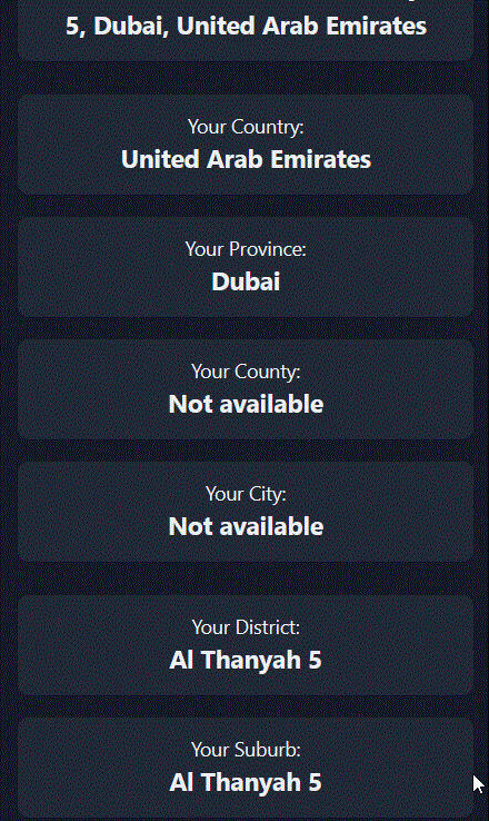 show your address info in where am i